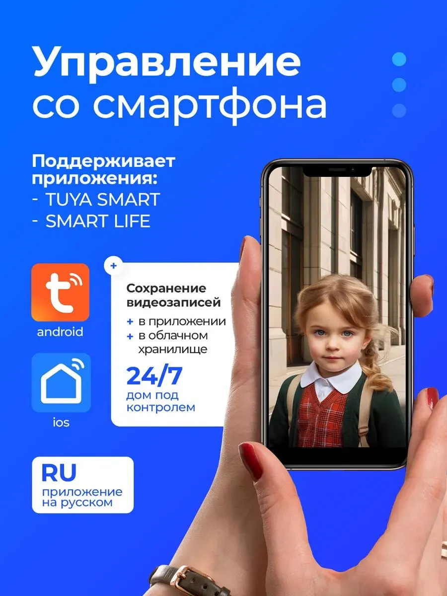 Видеоглазок для входной двери вайфай (wifi) с монитором