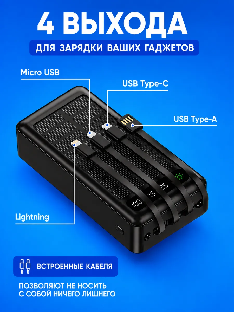 Повербанк 50000 внешний аккумулятор для Iphone и Android