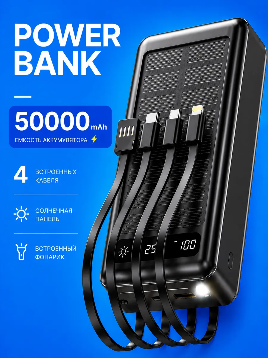 Повербанк 50000 внешний аккумулятор для Iphone и Android