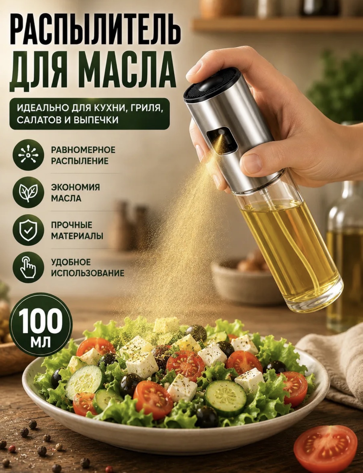 Распылытель для масла нержавеющей 100 мл